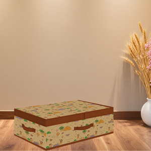 Foldable Burlap Cloth Cube Storage Bin with Lid