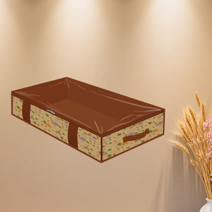 Under Bed Fabric Zipper Blanket Storage Container Bags with Window and Handles