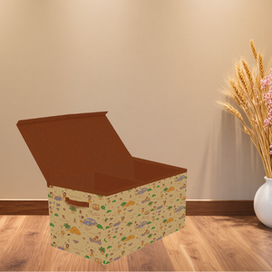 Foldable Toy Storage Organizer Bin Boxes with Removable Divider for Kids