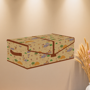 Closet Storage Boxes with Lids Folding Keepsake Storage Bins Stackable Flat Lidded Carboard Storage Contaner for Clothes