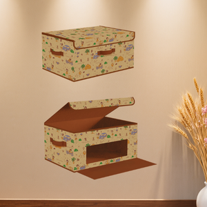 Collapsible Stackable Storage Box With Lid and Front Door