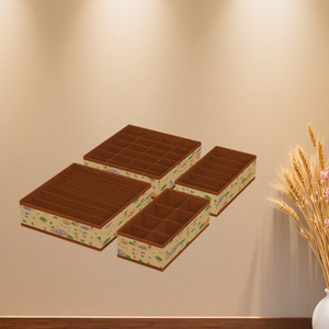 4-Pack Drawer Organizer Set Closet Dividers for Underwear Socks, Bras, Scarves, Ties