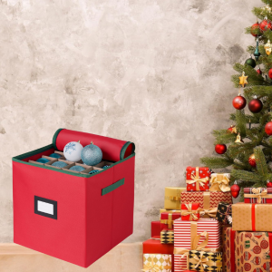 64 Grids Collapsible ornament storage box for Christmas ball